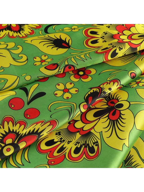 Ткань для рукоделия, атлас, хохлома, лоскут 100 × 150 см