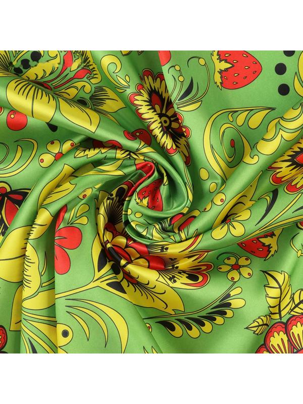 Ткань для рукоделия, атлас, хохлома, лоскут 100 × 150 см