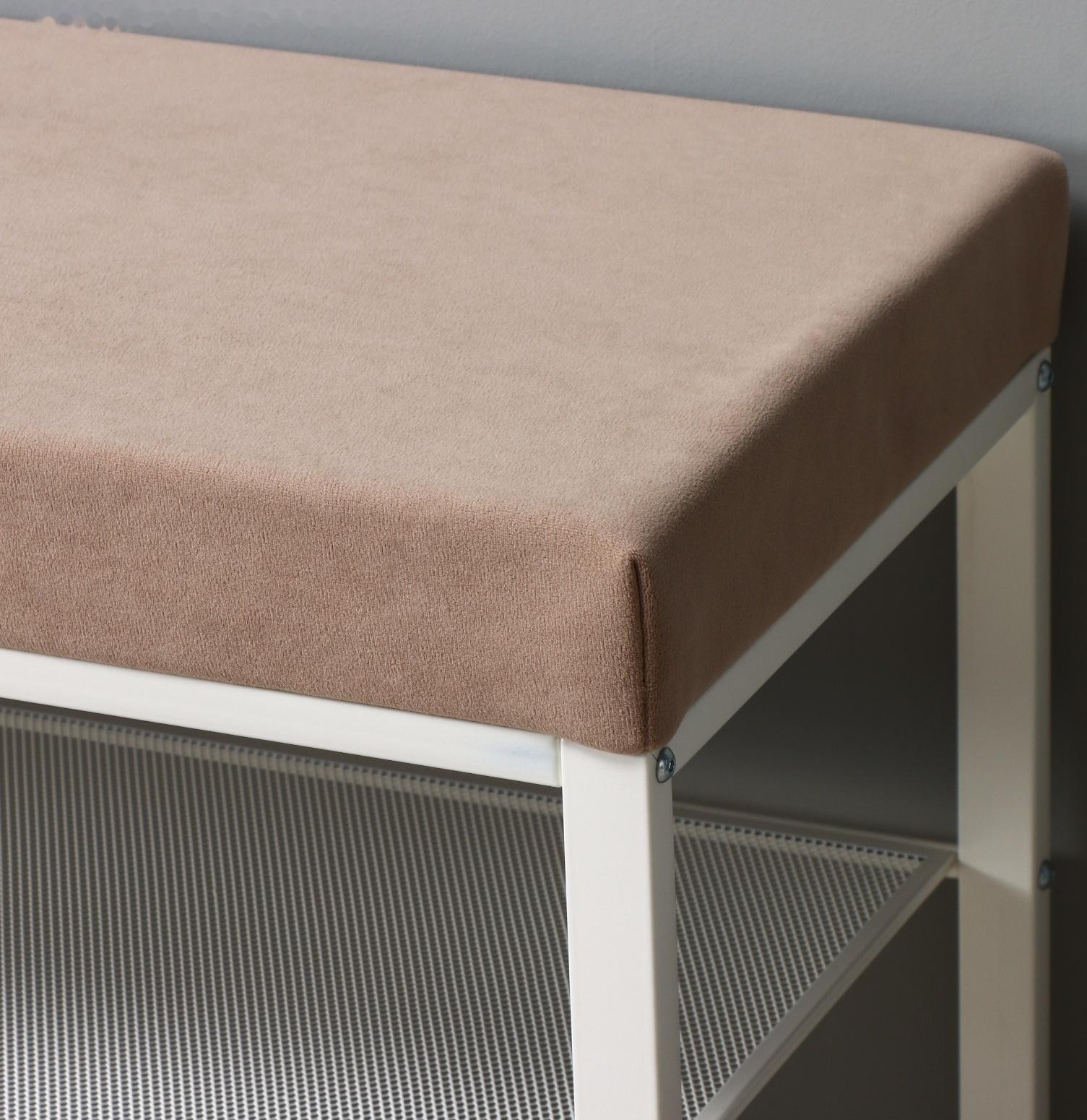 Банкетка «Торонто 33C», 92,5×31,6×11,3 см, цвет каркаса белый, цвет сиденья бежевый