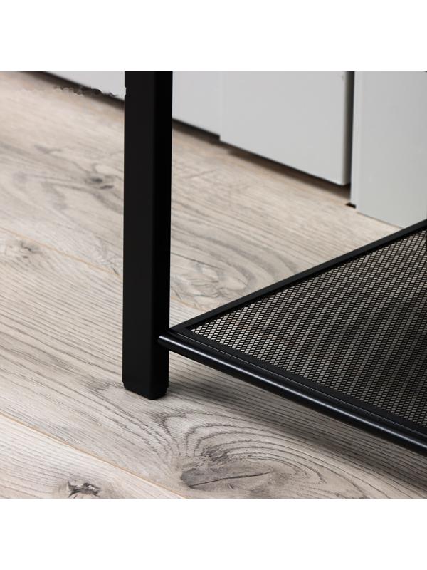 Банкетка «Торонто 33C», 88.5×30×49 см, каркас чёрный, сиденье серое