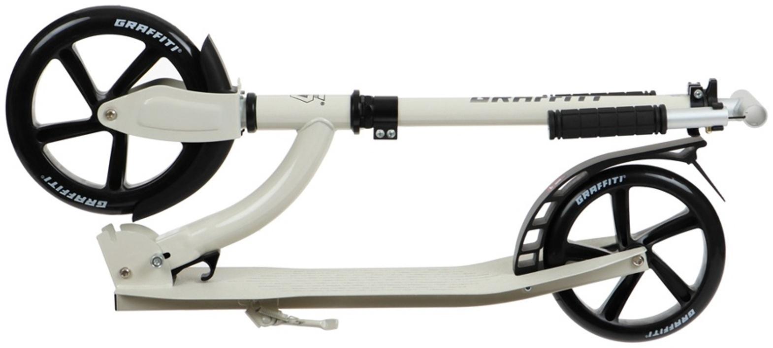 Самокат городской GRAFFITI Cruiser 230, складной, колёса PU 230/200 мм, ABEC 9 Carbon, цвет белый