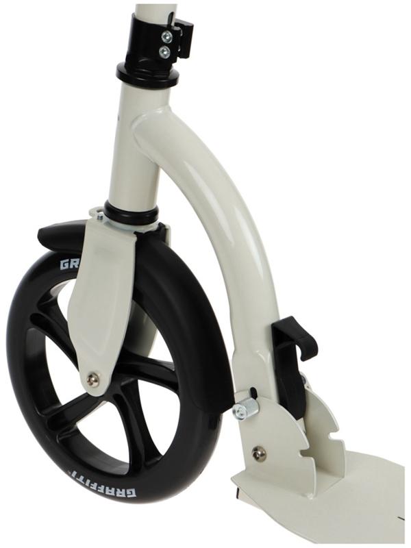 Самокат городской GRAFFITI Cruiser 230, складной, колёса PU 230/200 мм, ABEC 9 Carbon, цвет белый