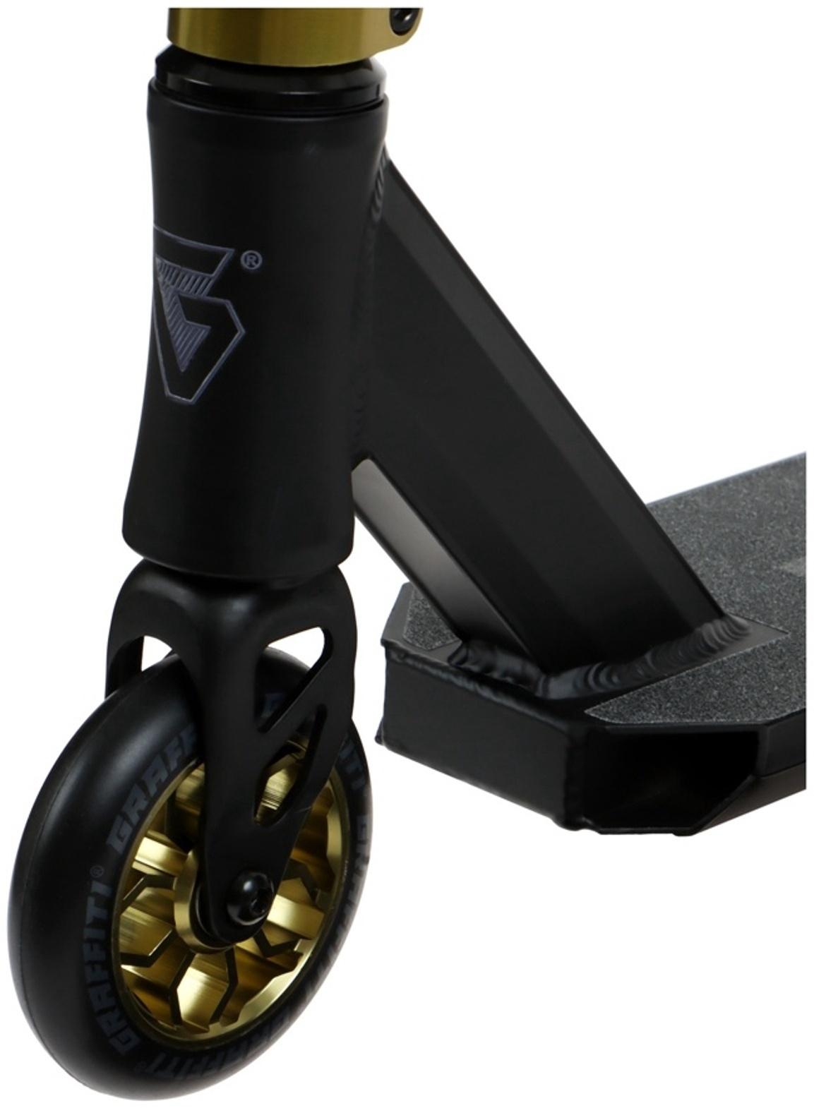 Самокат трюковой GRAFFITI Advanced 24, колёса PU 100 мм, SCS компрессия, ABEC 9 Chrome, цвет чёрный