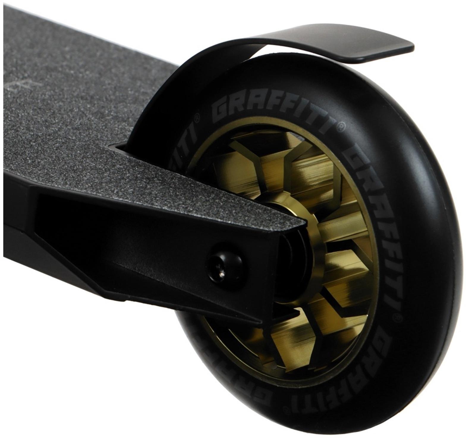 Самокат трюковой GRAFFITI Advanced 24, колёса PU 100 мм, SCS компрессия, ABEC 9 Chrome, цвет чёрный