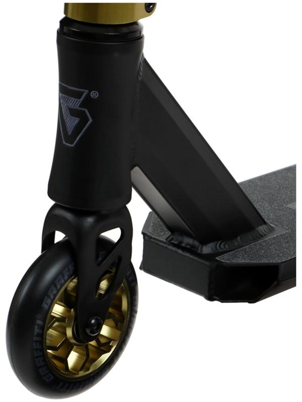 Самокат трюковой GRAFFITI Advanced 24, колёса PU 100 мм, SCS компрессия, ABEC 9 Chrome, цвет чёрный