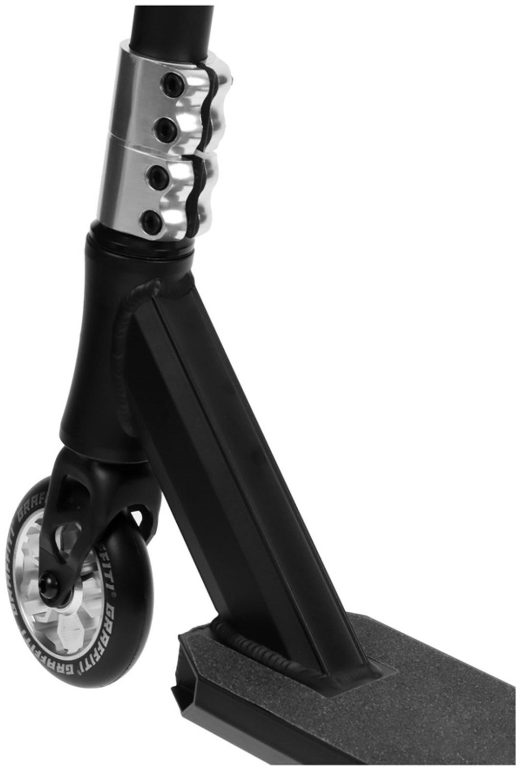 Самокат трюковой GRAFFITI Advanced 24, колёса PU 100 мм, SCS компрессия, ABEC 9 Chrome, цвет чёрный