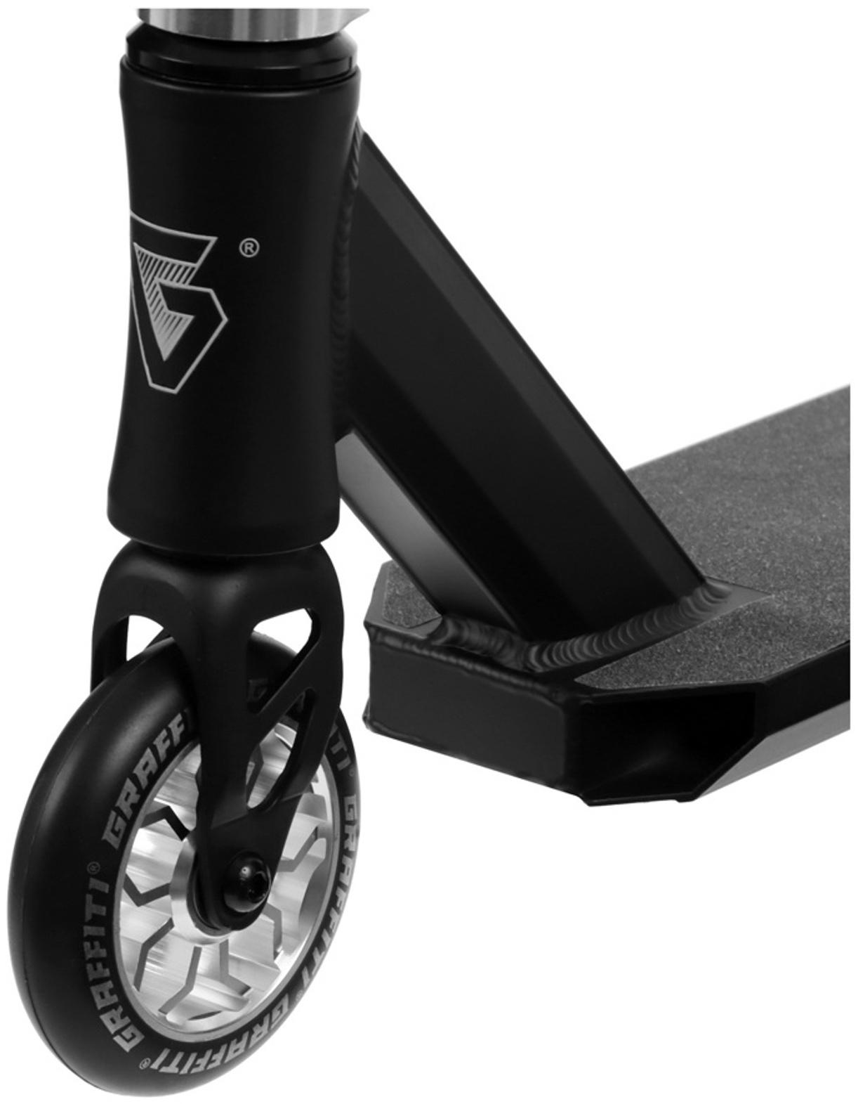 Самокат трюковой GRAFFITI Advanced 24, колёса PU 100 мм, SCS компрессия, ABEC 9 Chrome, цвет чёрный