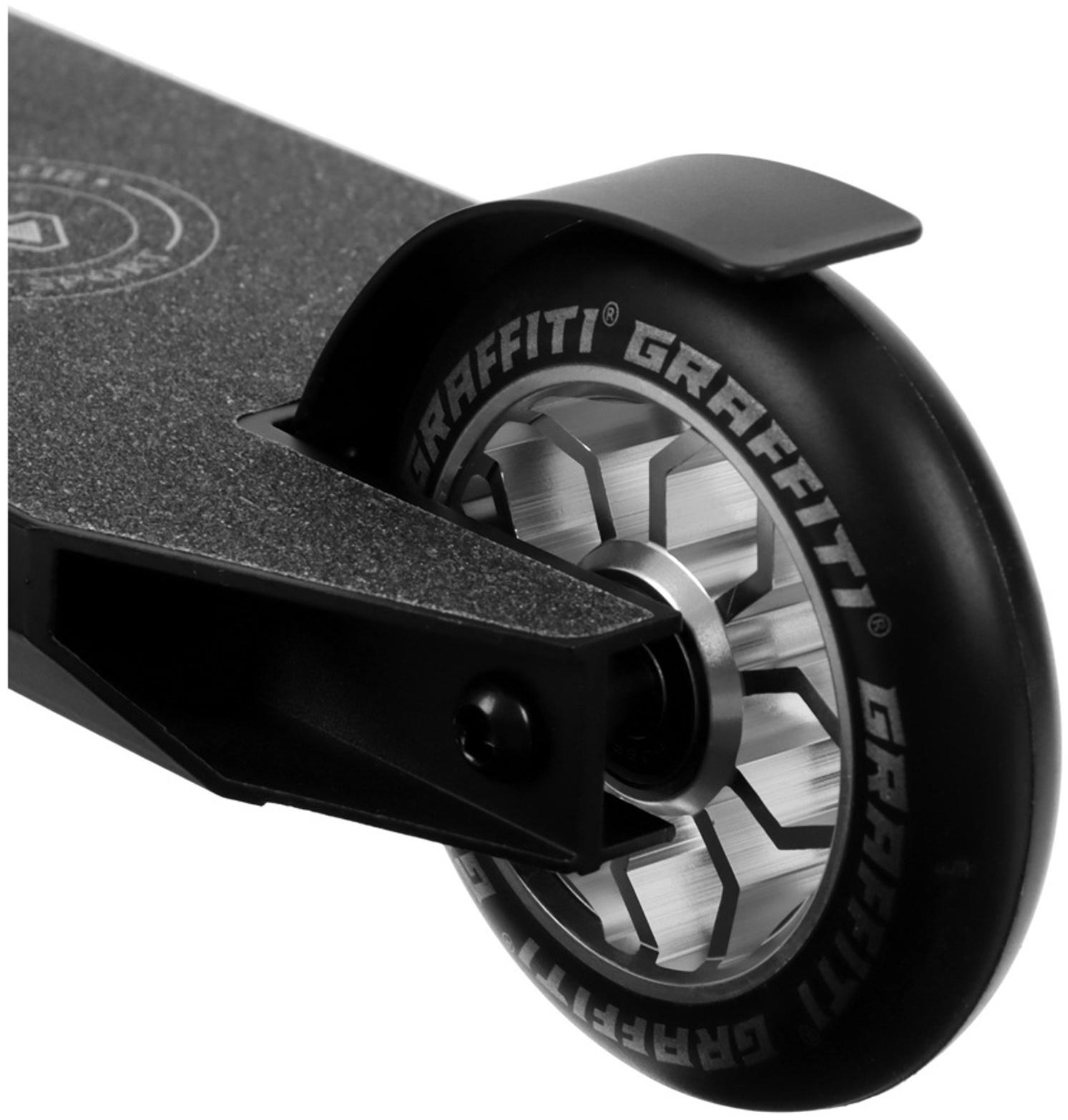 Самокат трюковой GRAFFITI Advanced 24, колёса PU 100 мм, SCS компрессия, ABEC 9 Chrome, цвет чёрный