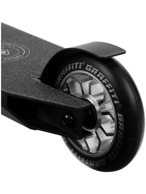 Самокат трюковой GRAFFITI Advanced 24, колёса PU 100 мм, SCS компрессия, ABEC 9 Chrome, цвет чёрный