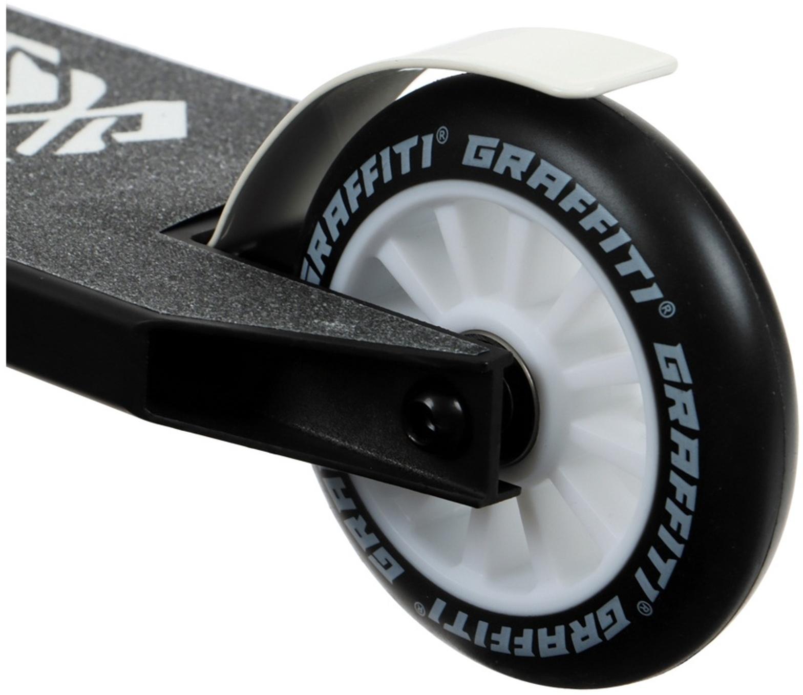 Самокат трюковой GRAFFITI Clever 24, колёса PU 100 мм, резьбовая компрессия, ABEC 9 Chrome, цвет чёрный