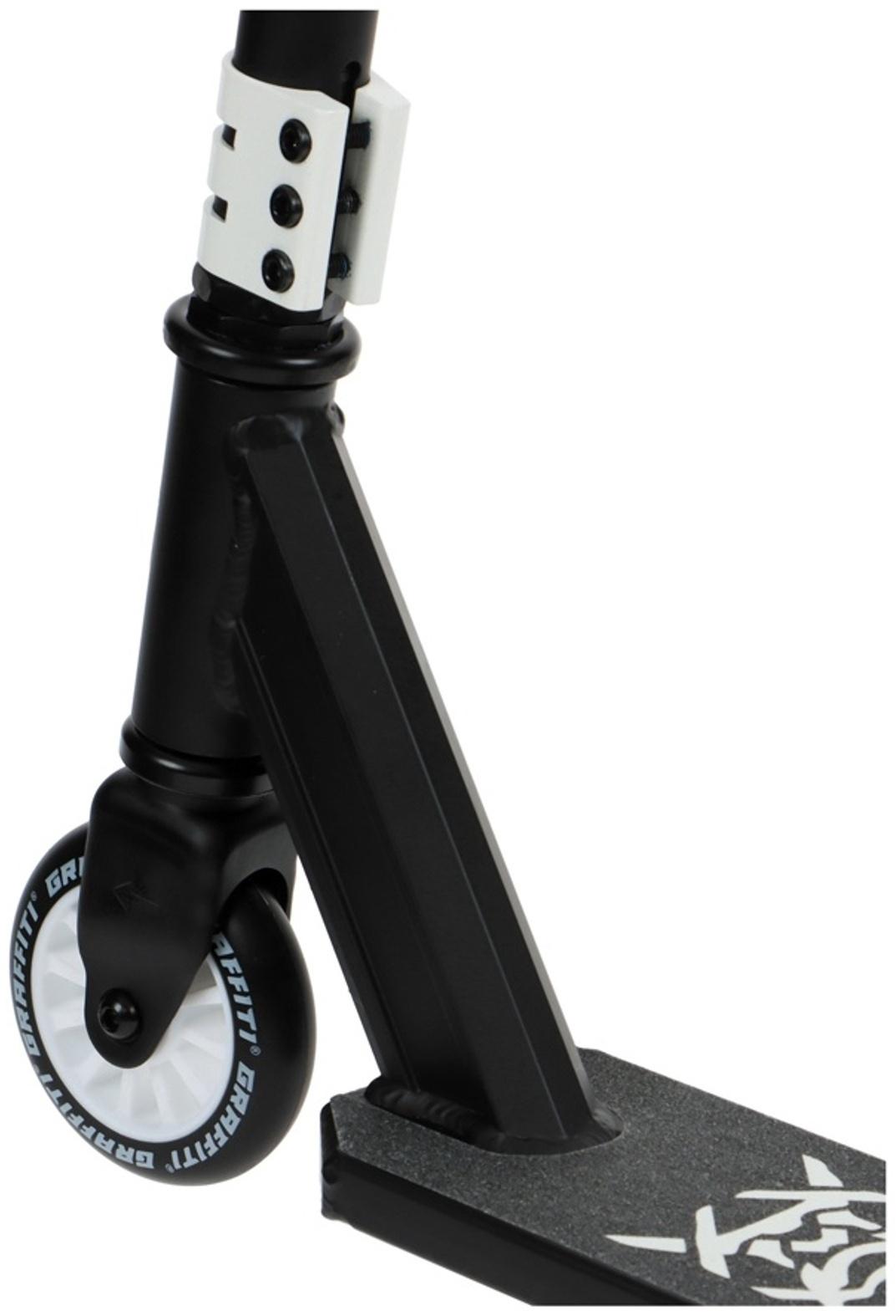 Самокат трюковой GRAFFITI Clever 24, колёса PU 100 мм, резьбовая компрессия, ABEC 9 Chrome, цвет чёрный