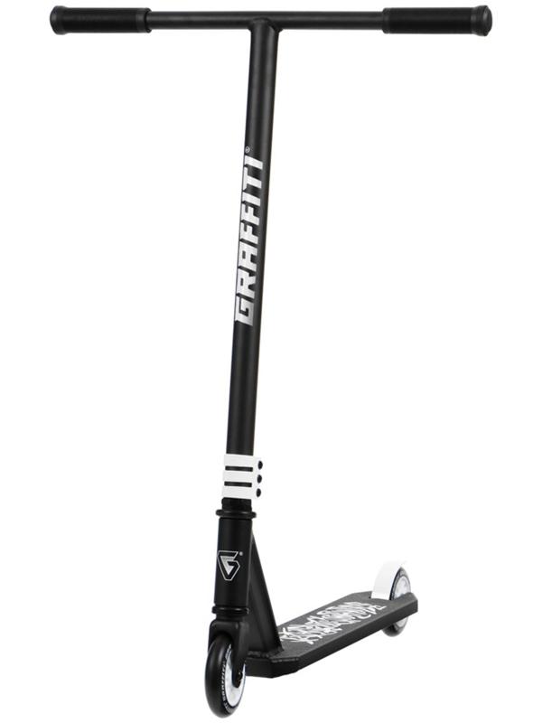 Самокат трюковой GRAFFITI Clever 24, колёса PU 100 мм, резьбовая компрессия, ABEC 9 Chrome, цвет чёрный