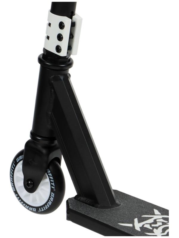 Самокат трюковой GRAFFITI Clever 24, колёса PU 100 мм, резьбовая компрессия, ABEC 9 Chrome, цвет чёрный