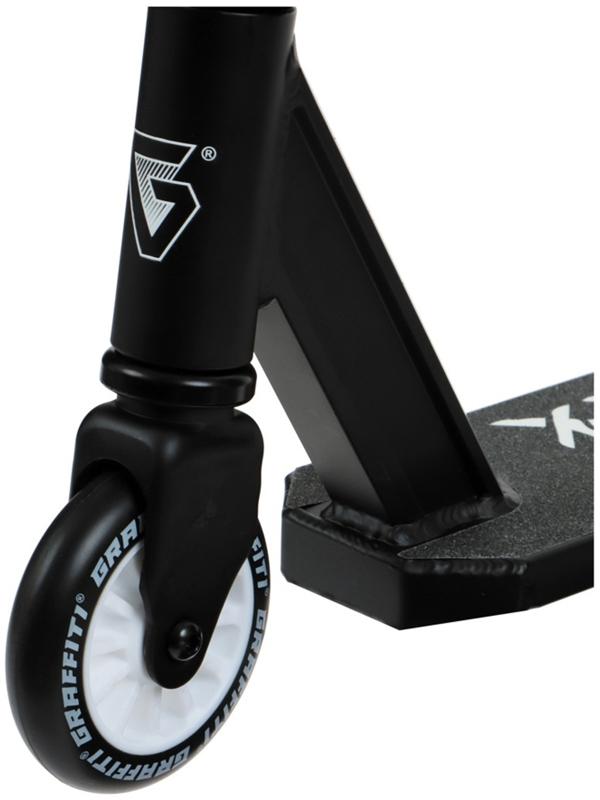Самокат трюковой GRAFFITI Clever 24, колёса PU 100 мм, резьбовая компрессия, ABEC 9 Chrome, цвет чёрный