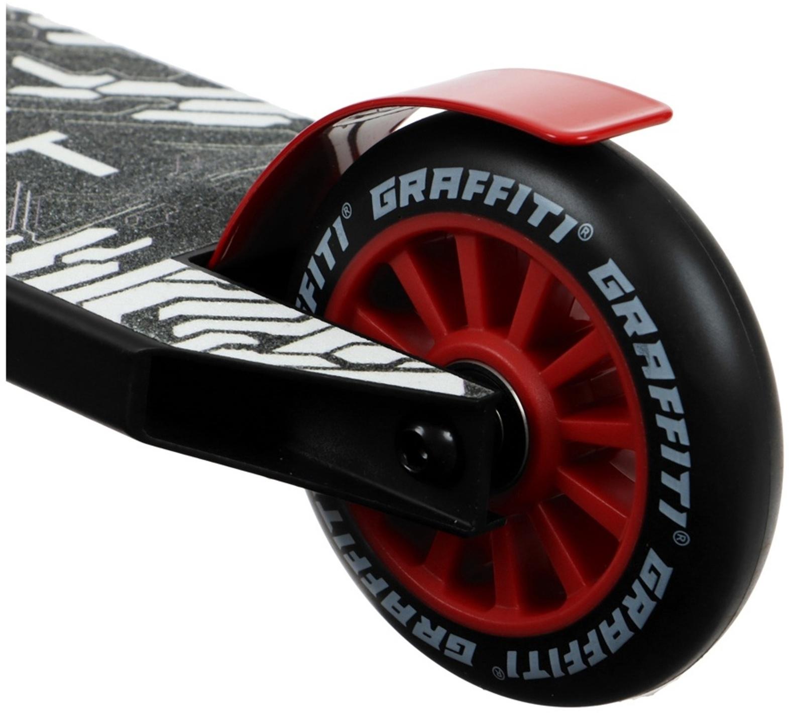 Самокат трюковой GRAFFITI Clever 24, колёса PU 100 мм, резьбовая компрессия, ABEC 9 Chrom, цвет чёрный