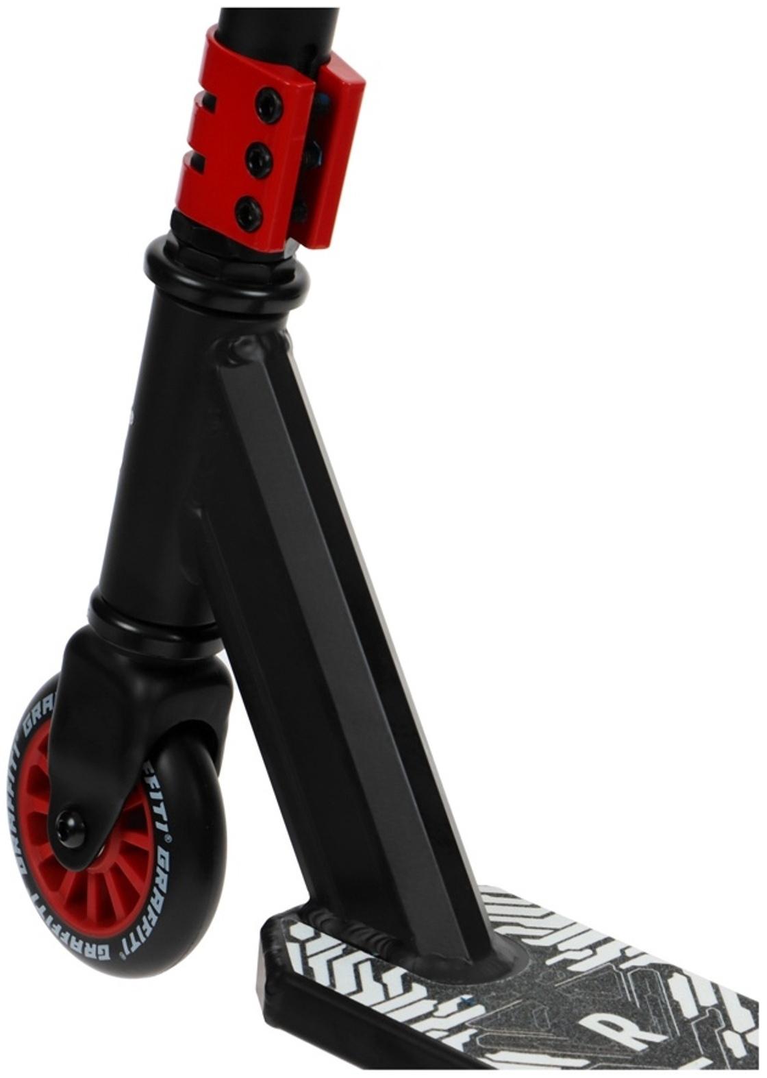 Самокат трюковой GRAFFITI Clever 24, колёса PU 100 мм, резьбовая компрессия, ABEC 9 Chrom, цвет чёрный