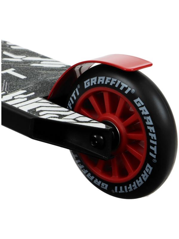 Самокат трюковой GRAFFITI Clever 24, колёса PU 100 мм, резьбовая компрессия, ABEC 9 Chrom, цвет чёрный