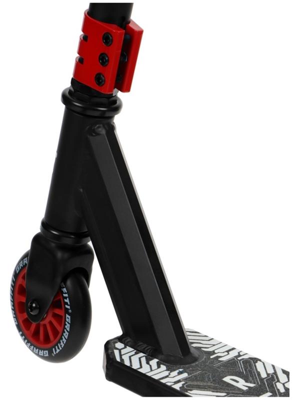 Самокат трюковой GRAFFITI Clever 24, колёса PU 100 мм, резьбовая компрессия, ABEC 9 Chrom, цвет чёрный