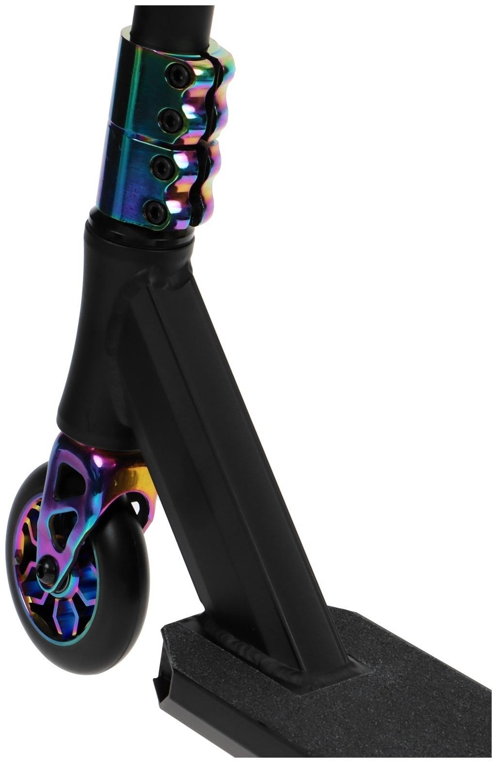 Самокат трюковой GRAFFITI Electric 24, колёса PU 100 мм, SCS компрессия, ABEC 9 Chrome, цвет черный