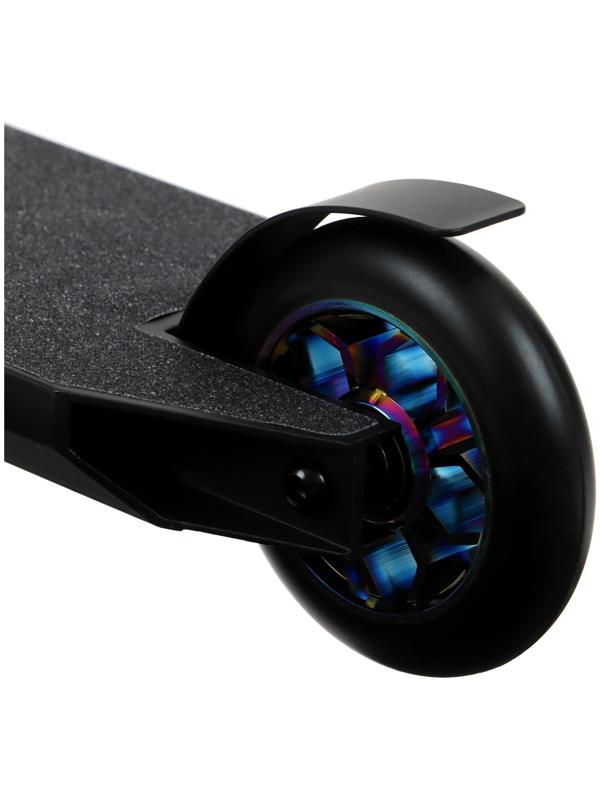 Самокат трюковой GRAFFITI Electric 24, колёса PU 100 мм, SCS компрессия, ABEC 9 Chrome, цвет черный