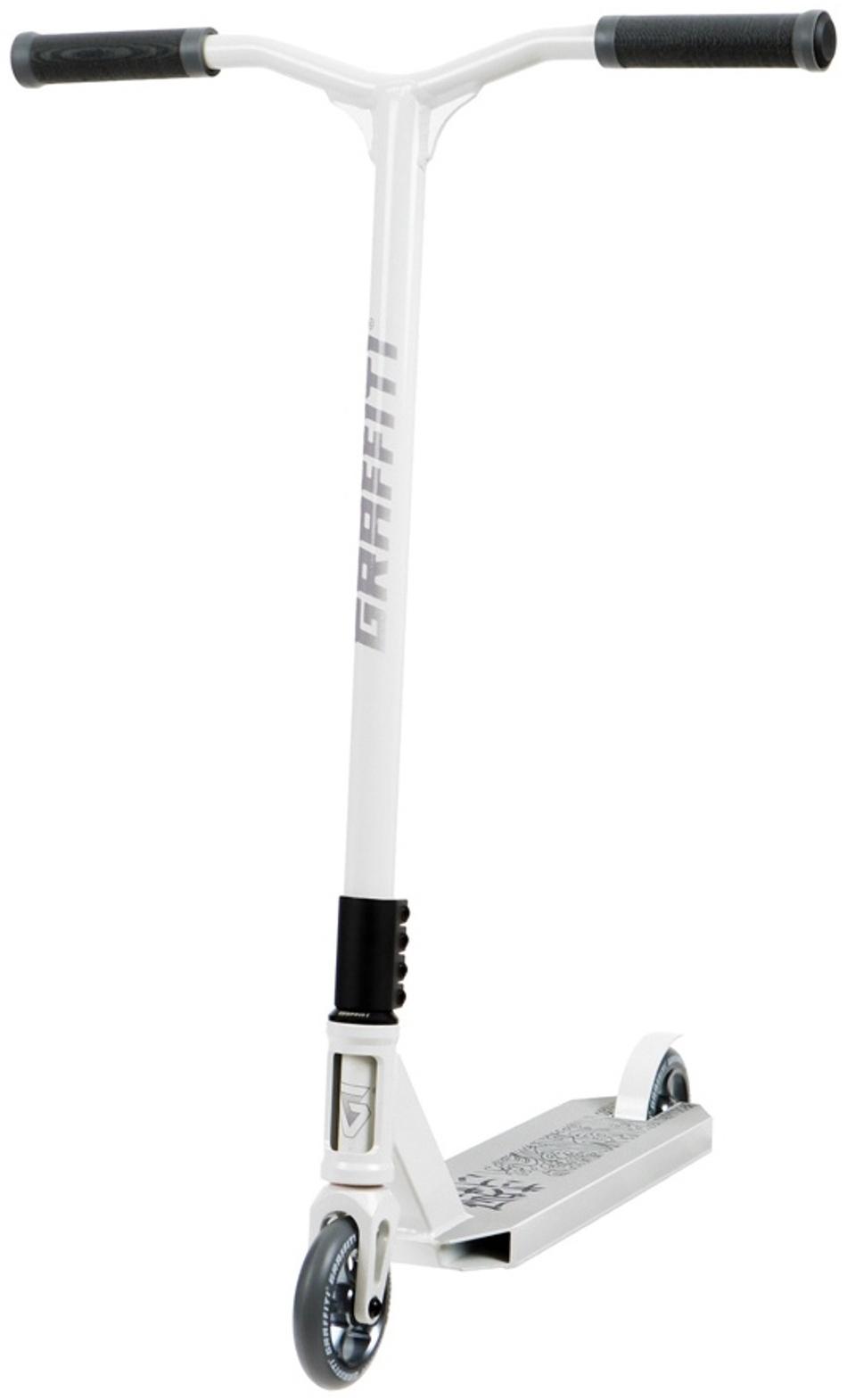 Самокат трюковой GRAFFITI Eccentric 24, колёса PU 110 мм, HIC компрессия, ABEC 9 Chrome, цвет белый