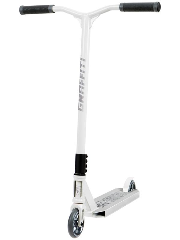 Самокат трюковой GRAFFITI Eccentric 24, колёса PU 110 мм, HIC компрессия, ABEC 9 Chrome, цвет белый