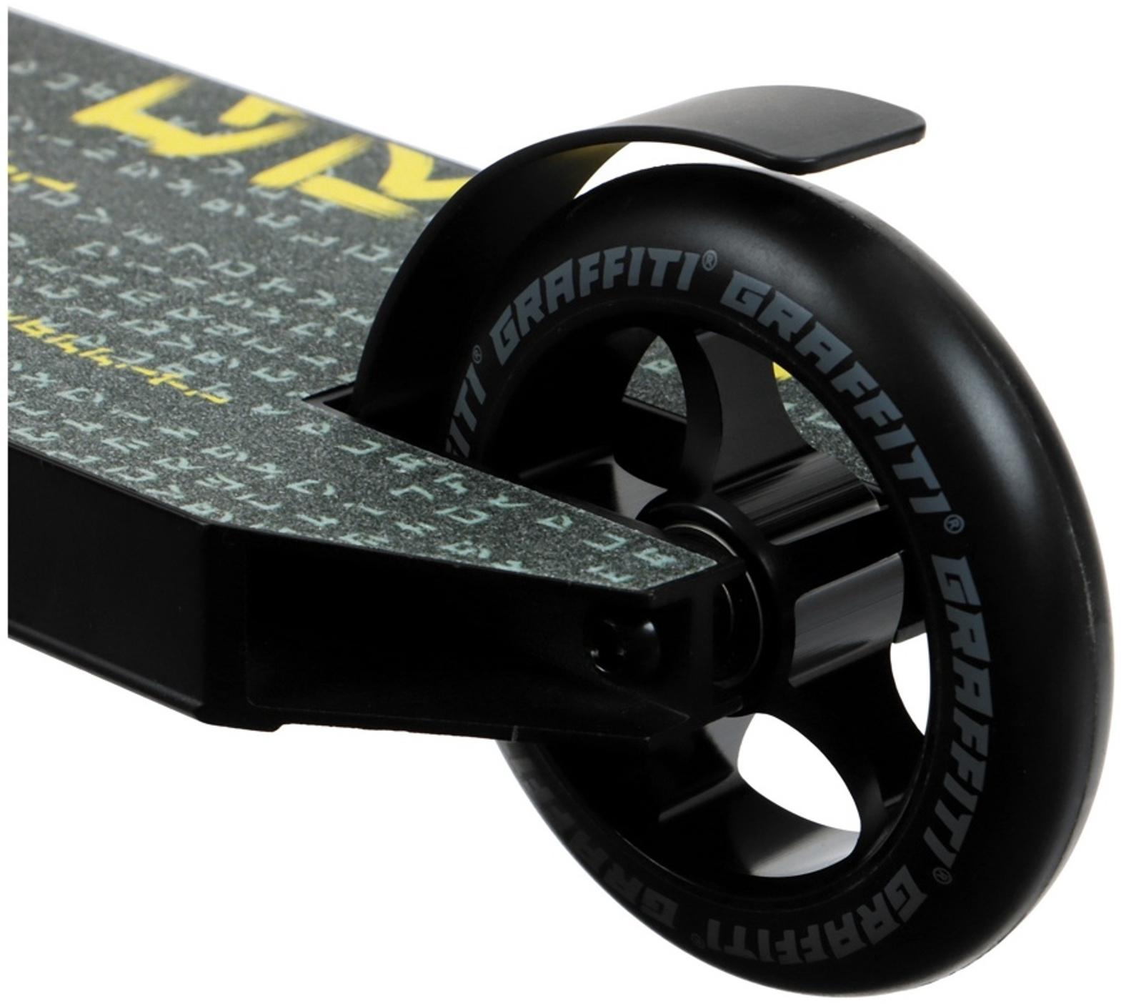Самокат трюковой GRAFFITI Eccentric 24, колёса PU 110 мм, HIC компрессия, ABEC 9 Chrome, цвет чёрный