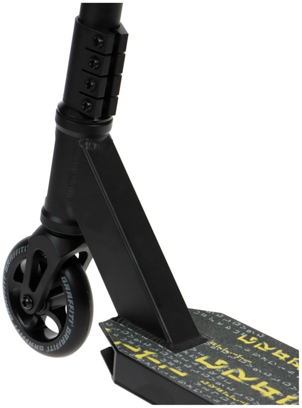 Самокат трюковой GRAFFITI Eccentric 24, колёса PU 110 мм, HIC компрессия, ABEC 9 Chrome, цвет чёрный