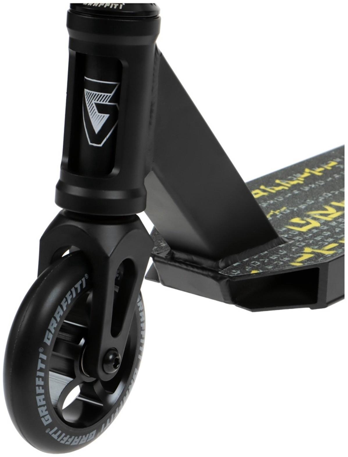 Самокат трюковой GRAFFITI Eccentric 24, колёса PU 110 мм, HIC компрессия, ABEC 9 Chrome, цвет чёрный