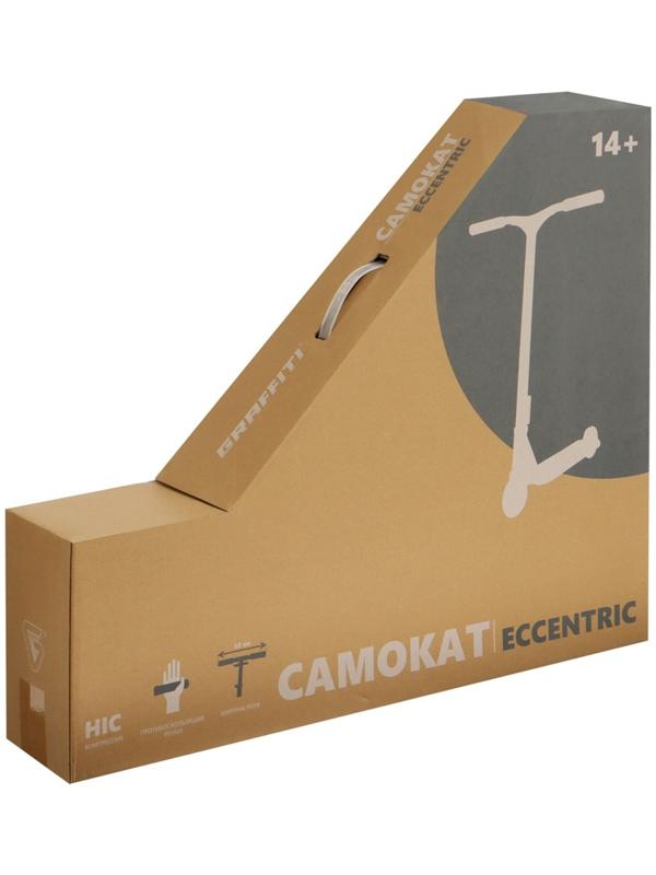 Самокат трюковой GRAFFITI Eccentric 24, колёса PU 110 мм, HIC компрессия, ABEC 9 Chrome, цвет чёрный