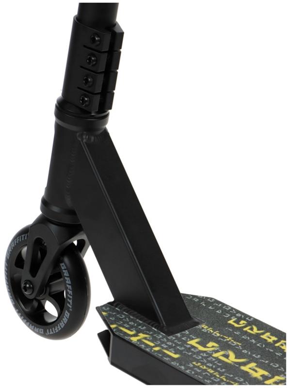 Самокат трюковой GRAFFITI Eccentric 24, колёса PU 110 мм, HIC компрессия, ABEC 9 Chrome, цвет чёрный