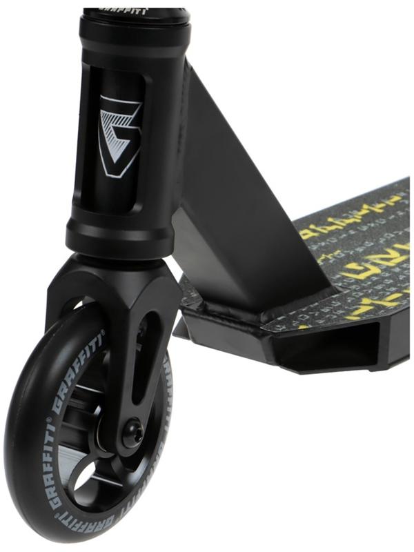 Самокат трюковой GRAFFITI Eccentric 24, колёса PU 110 мм, HIC компрессия, ABEC 9 Chrome, цвет чёрный