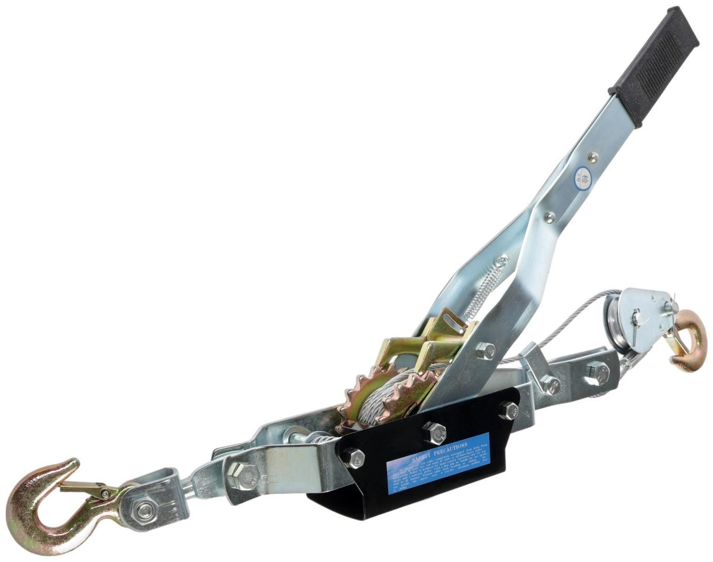 Лебедка рычажная ТУНДРА, двойное храповое колесо, тяга 4 т (подъем 1.6 т), трос 2.5 метра