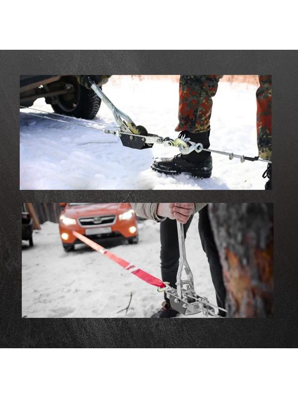 Лебедка рычажная ТУНДРА, двойное храповое колесо, тяга 4 т (подъем 1.6 т), трос 2.5 метра