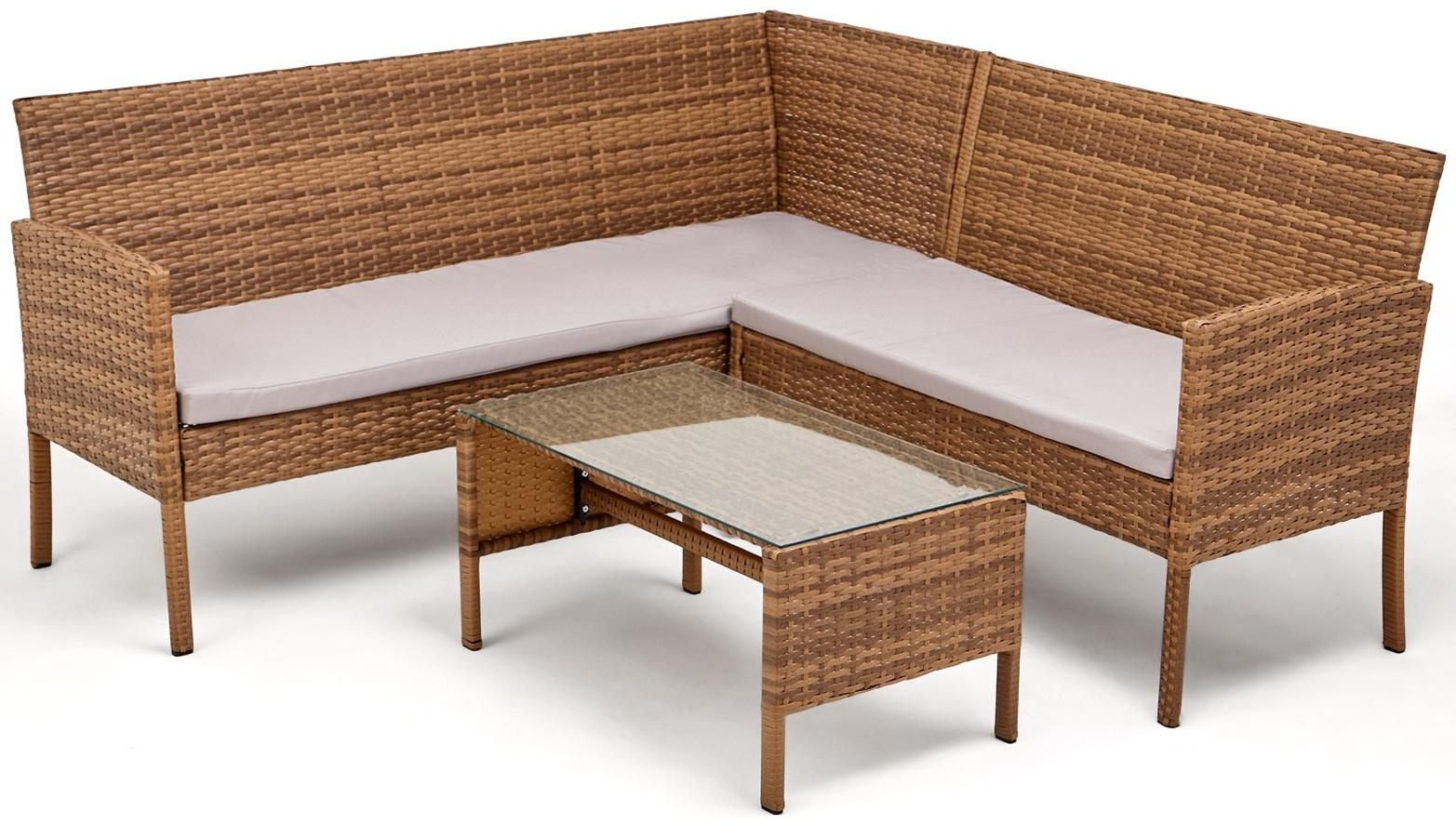 Набор садовой мебели: Диван трёхместный 165 x 60 x75 см, Стол 80 x 45 x 38 см