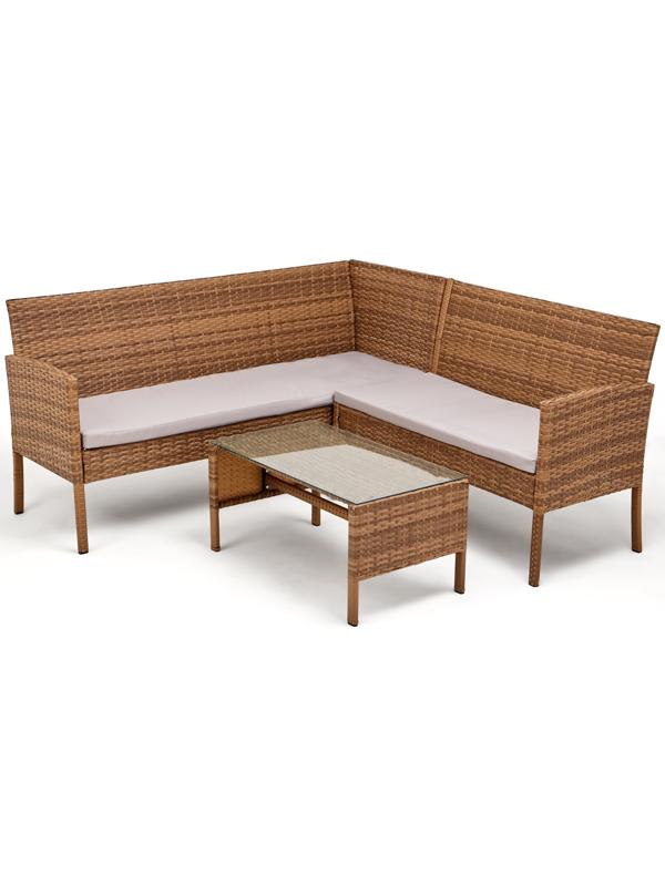 Набор садовой мебели: Диван трёхместный 165 x 60 x75 см, Стол 80 x 45 x 38 см