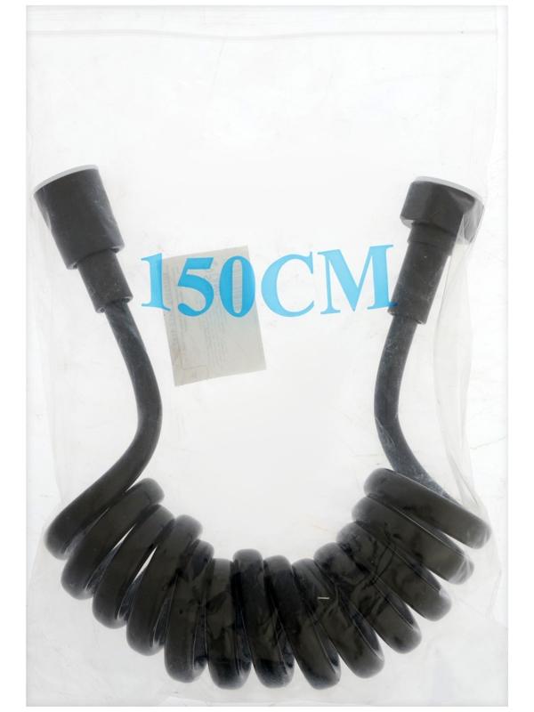 Шланг для гигиенической лейки ZEIN 4166, 1/2‘‘, ПВХ, 150 см, спиральный, чёрный
