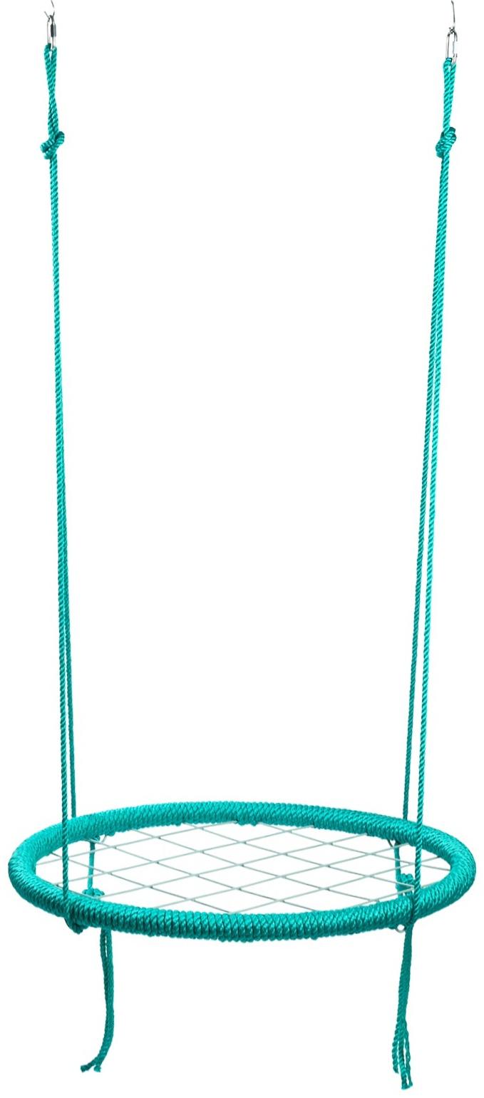 Качели ГНЕЗДО с подушкой 80 см, с оплёткой, зелёная подушка
