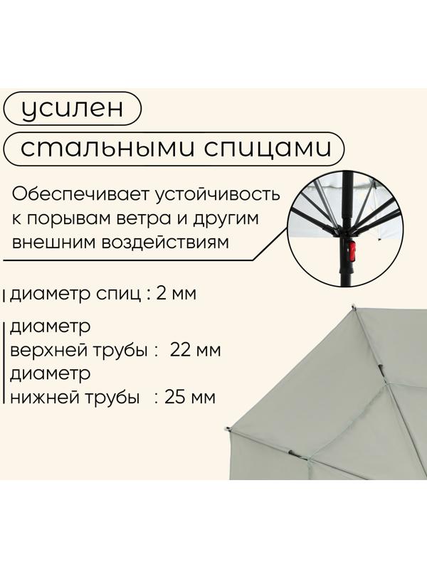 Зонт пляжный maclay, c УФ-защитой, d=240 см, h=220 см