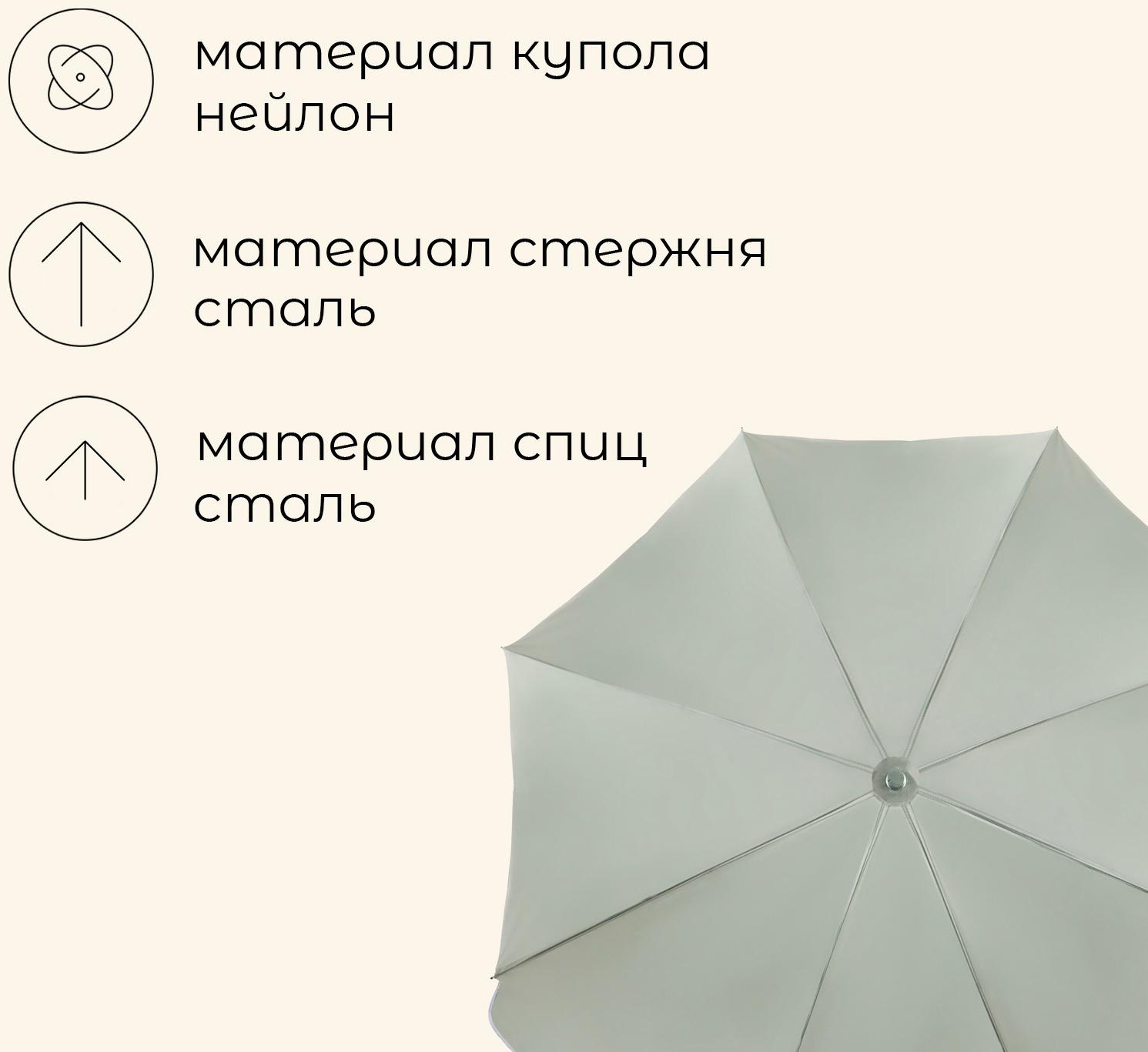 Зонт пляжный Maclay, с УФ-защитой, d=260 cм, h=240 см