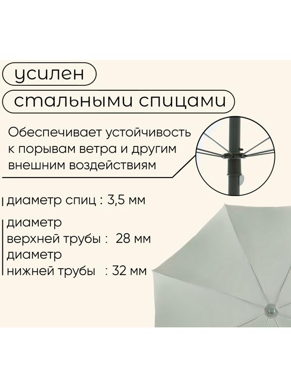 Зонт пляжный Maclay, с УФ-защитой, d=260 cм, h=240 см