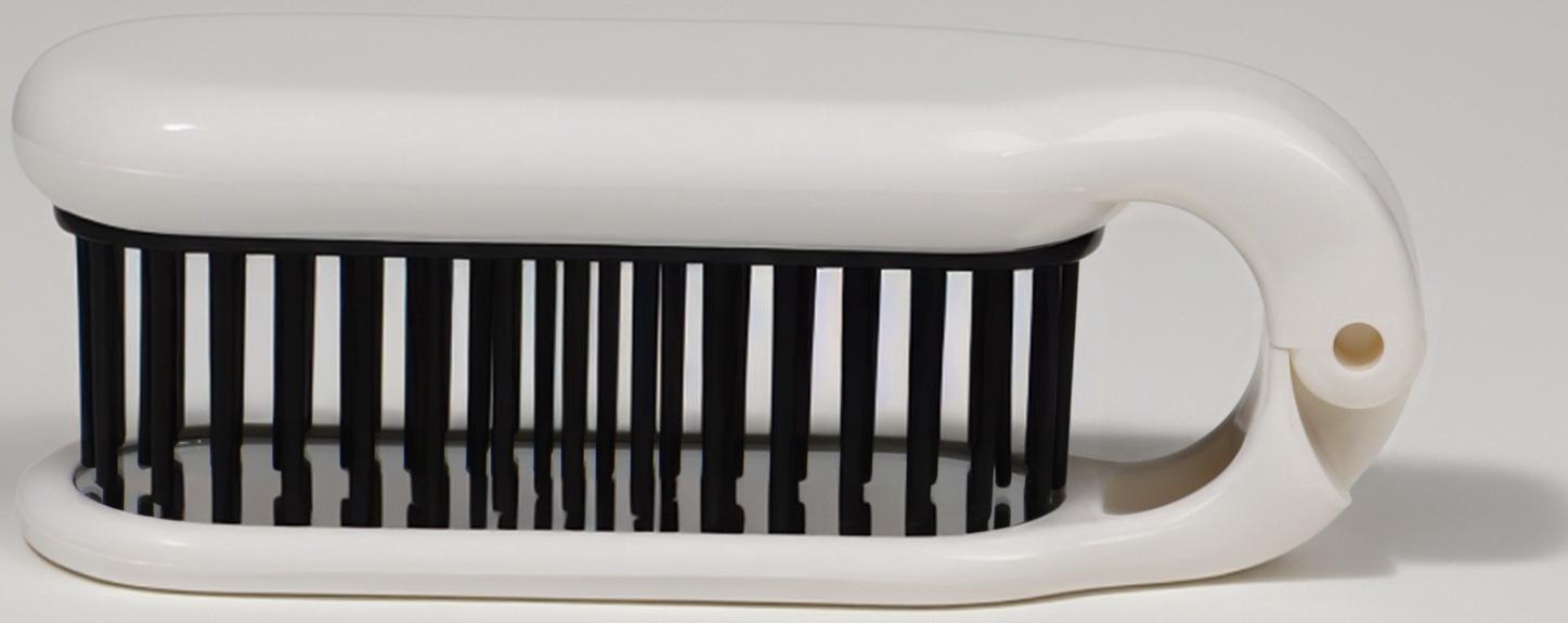 Расчёска массажная, складная, с зеркалом, 3 × 10 см, цвет белый