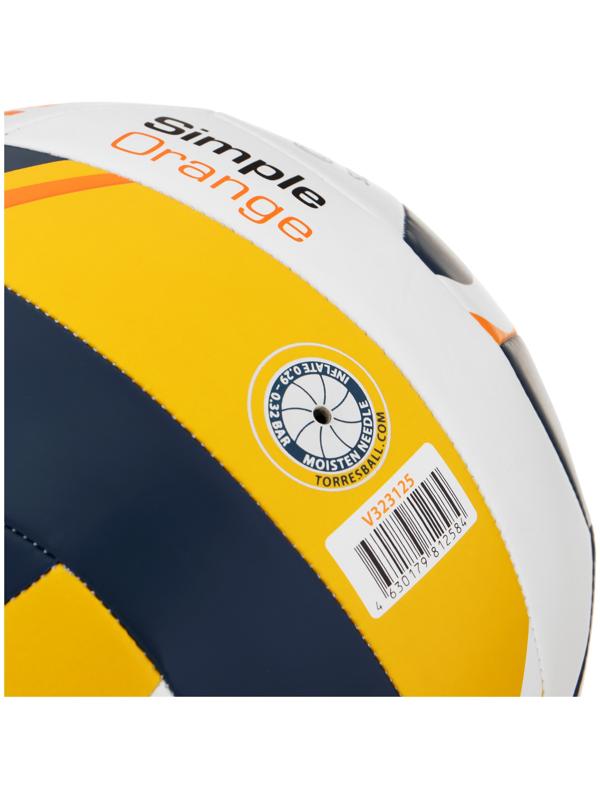 Волейбольный мяч TORRES Simple Orange, V323125, клееный, 18 панелей, р. 5, TPU