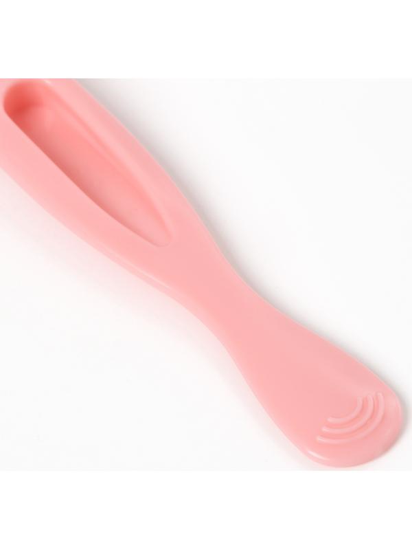 Ложка детская силиконовая для кормления, цвет розовый