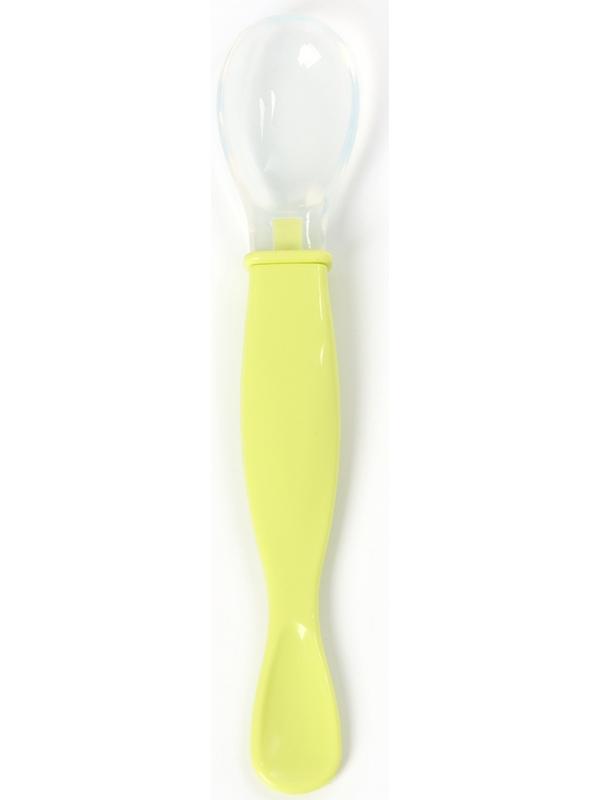 Ложка детская силиконовая для кормления, цвет зеленый