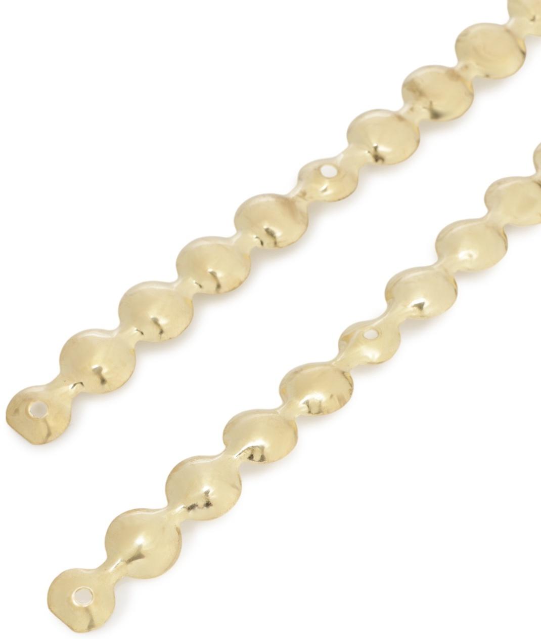 Лента декоративных гвоздей ТУНДРА, длина 1 м, 11×16 мм, золото, 10 шт.