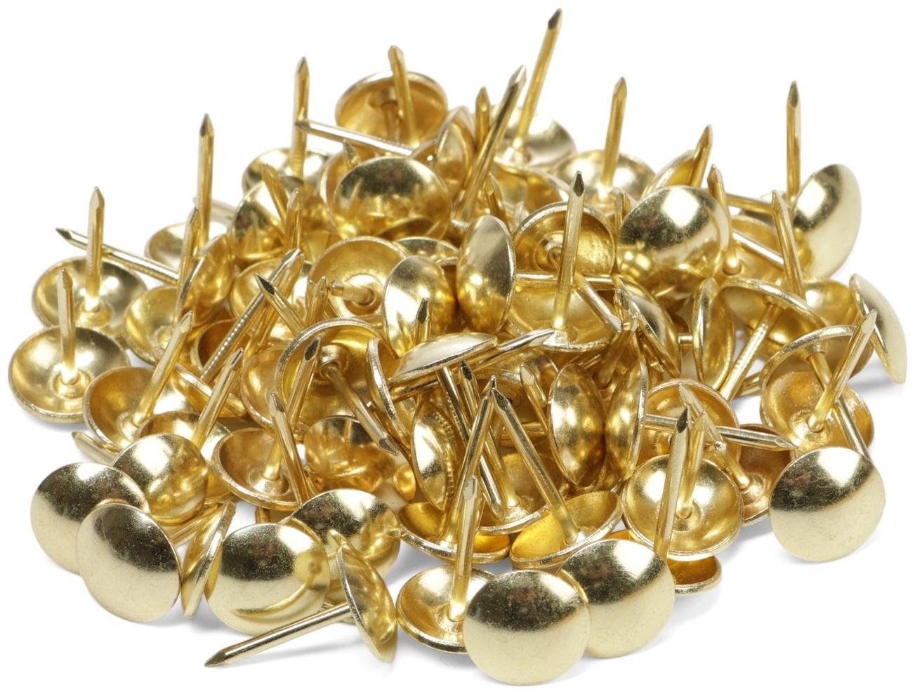 Лента декоративных гвоздей ТУНДРА, длина 1 м, 11×16 мм, золото, 10 шт.