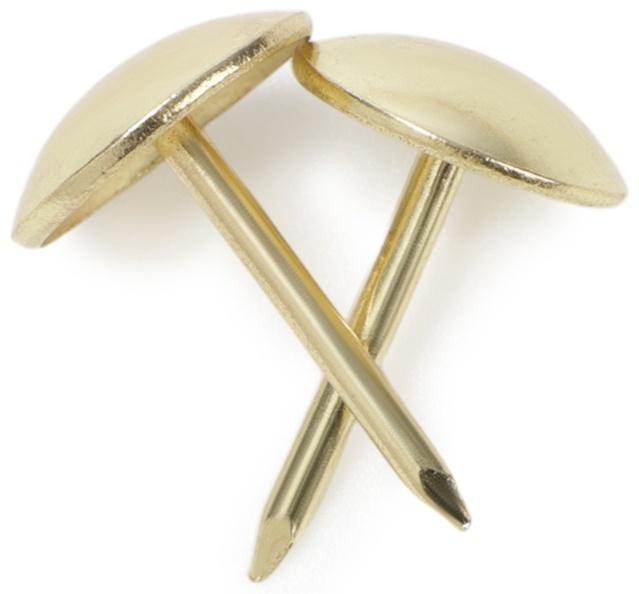 Лента декоративных гвоздей ТУНДРА, длина 1 м, 11×16 мм, золото, 10 шт.