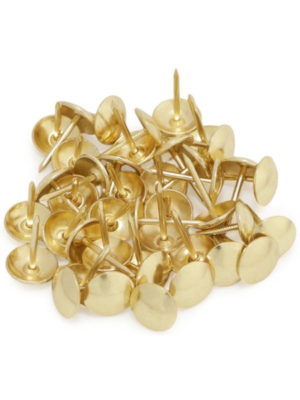 Лента декоративных гвоздей ТУНДРА, длина 1 м, 11×16 мм, золото, 10 шт.