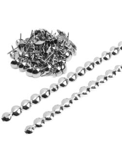 Лента декоративных гвоздей ТУНДРА, длина 1 м, 11×16 мм, хром, 10 шт.